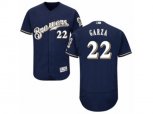 Milwaukee Brewers #22 Matt Garza Navy Blue Flexbase Authentic Collection MLB Jersey