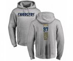 Los Angeles Chargers #97 Joey Bosa Ash Backer Pullover Hoodie