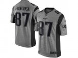 New England Patriots #87 Rob Gronkowski Gray Gridiron Gray Jerseys(Limited)