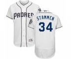 San Diego Padres #34 Craig Stammen White Home Flex Base Authentic Collection MLB Jersey