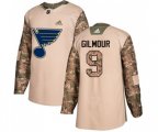Adidas St. Louis Blues #9 Doug Gilmour Authentic Camo Veterans Day Practice NHL Jersey