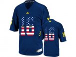 2016 US Flag Fashion-Men's Michigan Wolverines Denard Robinson #16 College Football Jersey - Navy Blue