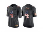 Oakland Raiders #4 Derek Carr Anthracite Salute to Service USA Flag Fashion Jersey