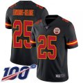 Kansas City Chiefs #25 Clyde Edwards-Helaire Black Stitched Limited Rush 100th Season Jersey