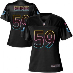 Women Indianapolis Colts #59 Jeremiah George Game Black Fashion NFL Jersey