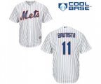 New York Mets #11 Jose Bautista Replica White Home Cool Base Baseball Jersey