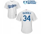 Los Angeles Dodgers #34 Fernando Valenzuela Replica White Home Cool Base Baseball Jersey