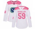 Women Vancouver Canucks #59 Tim Schaller Authentic White Pink Fashion NHL Jersey