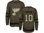 Adidas St.Louis Blues #10 Brayden Schenn Green Salute to Service Stitched NHL Jersey
