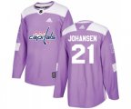 Washington Capitals #21 Lucas Johansen Authentic Purple Fights Cancer Practice NHL Jersey