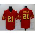 San Francisco 49ers #21 Deion Sanders Red Gold Untouchable Limited Jersey