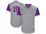 Colorado Rockies #19 Charlie Blackmon Chuck Nazty Authentic Gray 2017 Players Weekend MLB Jersey