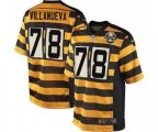 Pittsburgh Steelers #78 Alejandro Villanueva Limited Yellow Black Alternate 80TH Anniversary Throwback NFL Jersey