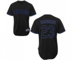 Chicago Cubs #23 Ryne Sandberg Replica Black Fashion Baseball Jersey