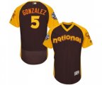 Colorado Rockies #5 Carlos Gonzalez Brown 2016 All-Star National League BP Authentic Collection Flex Base Baseball Jersey