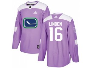 Vancouver Canucks #16 Trevor Linden Purple Authentic Fights Cancer Stitched NHL Jersey