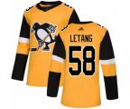 Adidas Pittsburgh Penguins #58 Kris Letang Premier Gold Alternate NHL Jersey