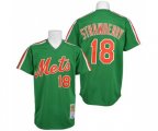 New York Mets #18 Darryl Strawberry Replica Green Throwback Baseball Jersey