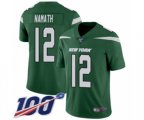 New York Jets #12 Joe Namath Green Team Color Vapor Untouchable Limited Player 100th Season Football Jersey