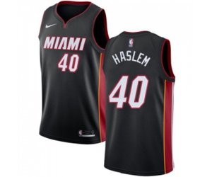 Miami Heat #40 Udonis Haslem Swingman Black Road NBA Jersey - Icon Edition