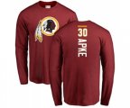 Washington Redskins #30 Troy Apke Maroon Backer Long Sleeve T-Shirt