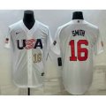 USA Baseball #16 Will Smith Number 2023 White World Baseball Classic Stitched Jerseys