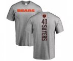 Chicago Bears #40 Gale Sayers Ash Backer T-Shirt