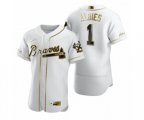Atlanta Braves #1 Ozzie Albies Nike White Authentic Golden Edition Jersey