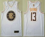 Los Angeles Clippers #13 Paul George White Golden Nike Swingman Stitched NBA Jersey