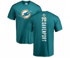 Miami Dolphins #70 Julie'n Davenport Aqua Green Backer T-Shirt