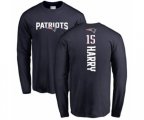 New England Patriots #15 N'Keal Harry Navy Blue Backer Long Sleeve T-Shirt