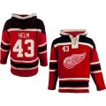 Old Time Hockey Detroit Red Wings #43 Darren Helm Premier Red Sawyer Hooded Sweatshirt NHL Jersey