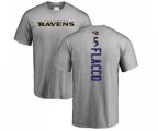 Baltimore Ravens #5 Joe Flacco Ash Backer T-Shirt