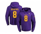 Minnesota Vikings #8 Sam Bradford Purple(Gold No.) Name & Number Pullover NFL Hoodie