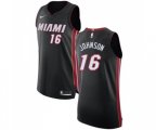 Miami Heat #16 James Johnson Authentic Black Road NBA Jersey - Icon Edition