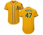 Oakland Athletics Frankie Montas Gold Alternate Flex Base Authentic Collection Baseball Player Jersey