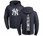 Baseball New York Yankees #12 Troy Tulowitzki Navy Blue Backer Pullover Hoodie