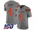 Cleveland Browns #4 Austin Seibert Limited Gray Inverted Legend 100th Season Football Jersey