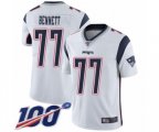 New England Patriots #77 Michael Bennett White Vapor Untouchable Limited Player 100th Season Football Jersey