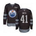 Edmonton Oilers #41 Mike Smith Authentic Black 1917-2017 100th Anniversary Hockey Jersey