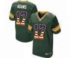 Green Bay Packers #17 Davante Adams Elite Green Home USA Flag Fashion Football Jersey