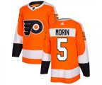 Adidas Philadelphia Flyers #5 Samuel Morin Premier Orange Home NHL Jersey