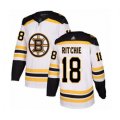 Boston Bruins #18 Brett Ritchie Authentic White Away Hockey Jersey