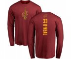 Cleveland Cavaliers #33 Shaquille O'Neal Maroon Backer Long Sleeve T-Shirt