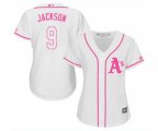 Women's Oakland Athletics #9 Reggie Jackson Replica White Fashion Cool Base Baseball Jersey