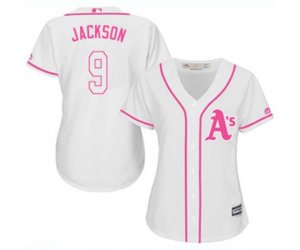 Women\'s Oakland Athletics #9 Reggie Jackson Replica White Fashion Cool Base Baseball Jersey