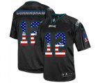 Philadelphia Eagles #12 Randall Cunningham Elite Black USA Flag Fashion Football Jersey