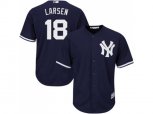 New York Yankees #18 Don Larsen Replica Navy Blue Alternate MLB Jersey