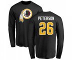 Washington Redskins #26 Adrian Peterson Black Name & Number Logo Long Sleeve T-Shirt
