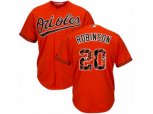 Baltimore Orioles #20 Frank Robinson Authentic Orange Team Logo Fashion Cool Base MLB Jersey